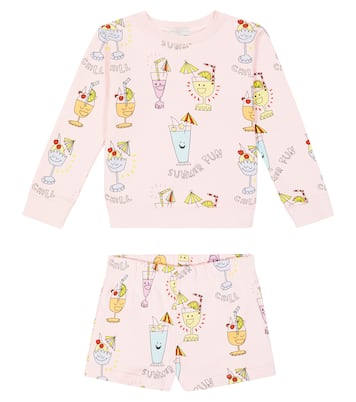 Sudadera y shorts de algodón estampados | Stella McCartney Kids