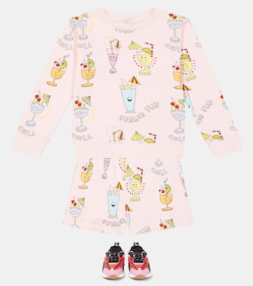 Sudadera y shorts de algodón estampados | Stella McCartney Kids