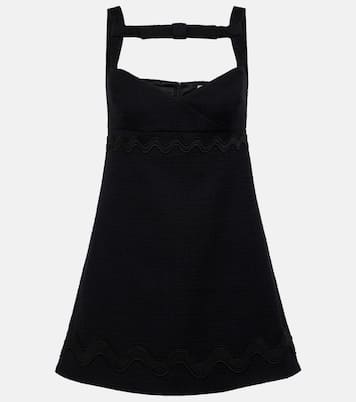 Bow-detail cotton-blend tweed minidress  | Patou