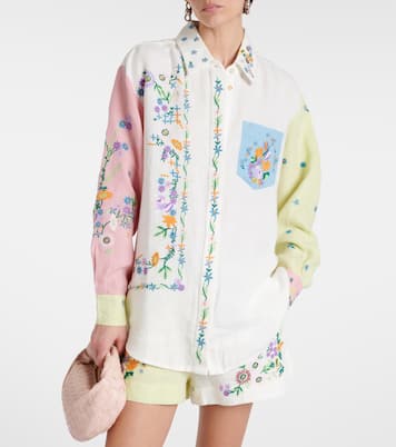Shorts Willa in lino con ricamo | Alémais