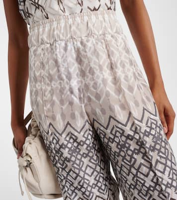 Printed silk wide-leg pants | Brunello Cucinelli