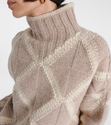 Pull à col roulé Argyle en laine | Bottega Veneta