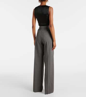 Gerade High-Rise-Hose aus Wolle | Valentino