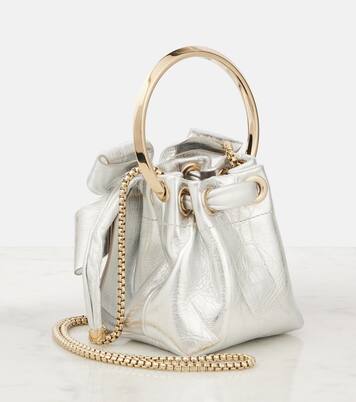 Secchiello Bon Bon Micro in pelle metallizzata | Jimmy Choo