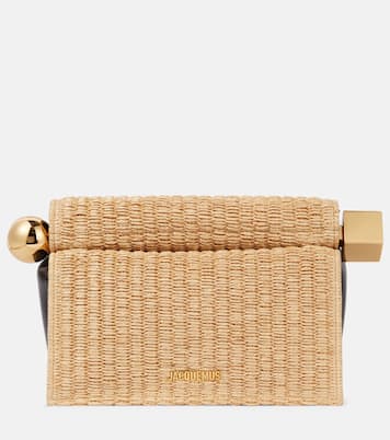 Rond Carré woven raffia-effect clutch | Jacquemus
