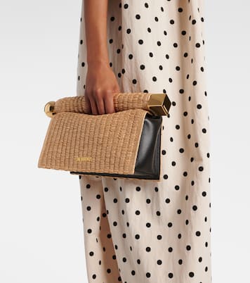 Rond Carré woven raffia-effect clutch | Jacquemus