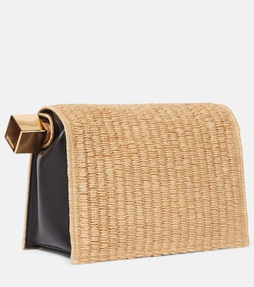 Rond Carré woven raffia-effect clutch | Jacquemus