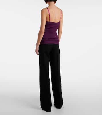 Tank top in seta con pizzo | Saint Laurent