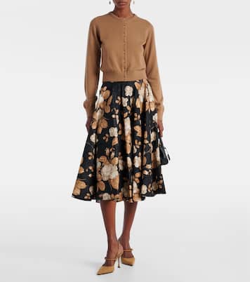 Cotton and silk-blend brocade midi skirt | Dolce&Gabbana