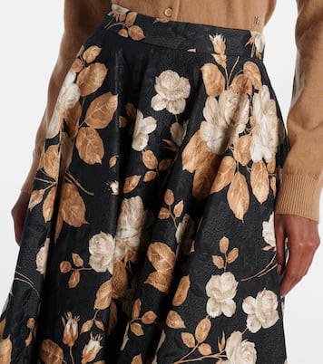 Cotton and silk-blend brocade midi skirt | Dolce&Gabbana