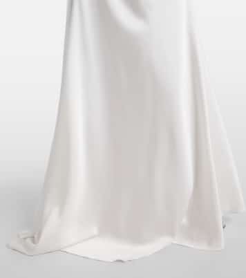 Robe longue Paloma en satin à perles fantaisie | Clio Peppiatt