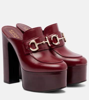 Horsebit 1955 leather platform mules | Gucci