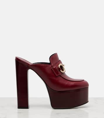 Horsebit 1955 leather platform mules | Gucci