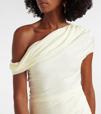 Draped one-shoulder midi dress | Galvan