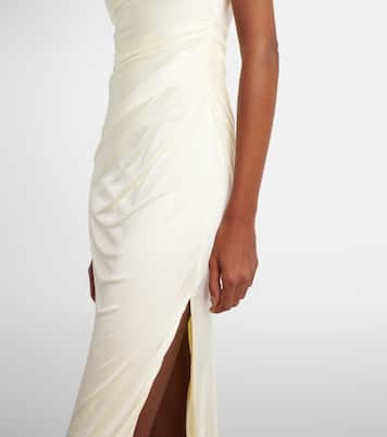 Draped one-shoulder midi dress | Galvan