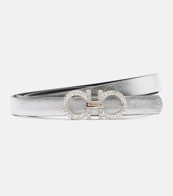 Gancini metallic leather belt | Ferragamo