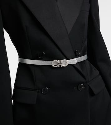 Gancini metallic leather belt | Ferragamo