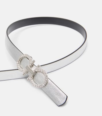 Gancini metallic leather belt | Ferragamo