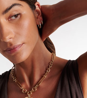 Rivulet Large 14kt gold hoop earrings with diamonds | Ileana Makri