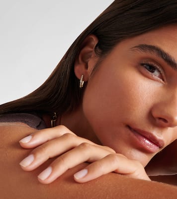 Rivulet Large 14kt gold hoop earrings with diamonds | Ileana Makri