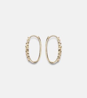 Rivulet Large 14kt gold hoop earrings with diamonds | Ileana Makri