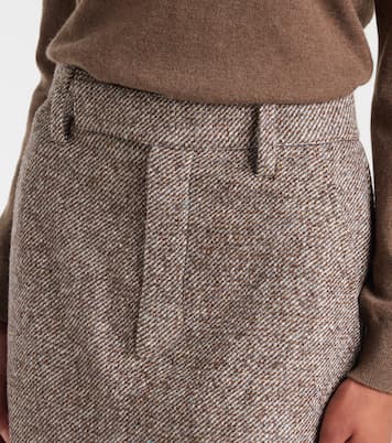 Wool and silk-blend midi skirt | Brunello Cucinelli