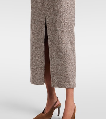 Wool and silk-blend midi skirt | Brunello Cucinelli
