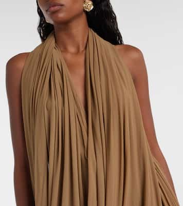 Draped halterneck sheer midi dress | Magda Butrym