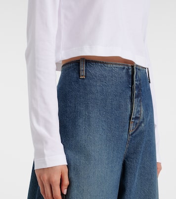 Cropped turtleneck cotton jersey top | Alaïa