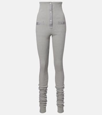 High-rise cotton jersey stirrup leggings | The Attico