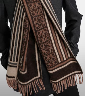 Bufanda de jacquard de lana y cachemir con anagrama | Loewe