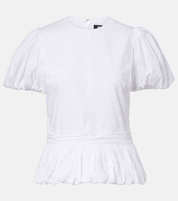 Alix peplum cotton poplin top | Rotate