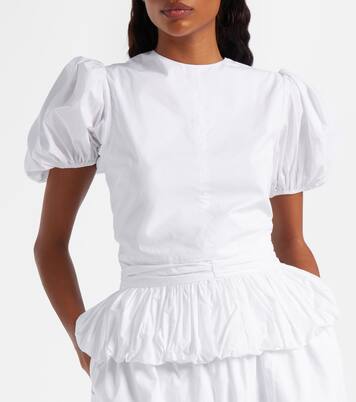 Alix peplum cotton poplin top | Rotate