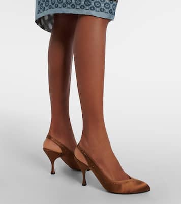 Star Dust 85 embellished satin slingback pumps | Herbert Levine