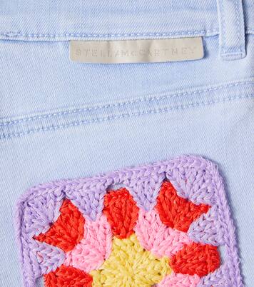Crochet-trimmed denim shorts | Stella McCartney Kids