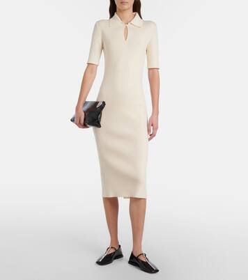 Crystal-embellished leather ballet flats | Jil Sander