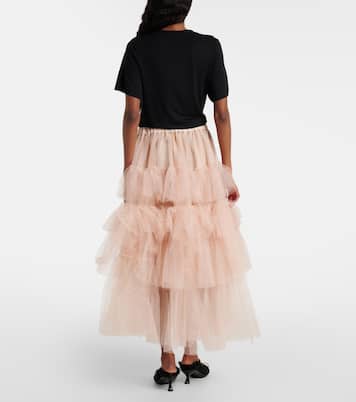 Ruffled tulle midi skirt | Simone Rocha