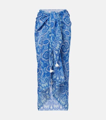 Mykonos printed cotton and silk beach cover-up | Heidi Klein