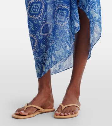 Mykonos printed cotton and silk beach cover-up | Heidi Klein