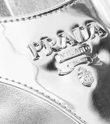 Sandali infradito in pelle metallizzata | Prada