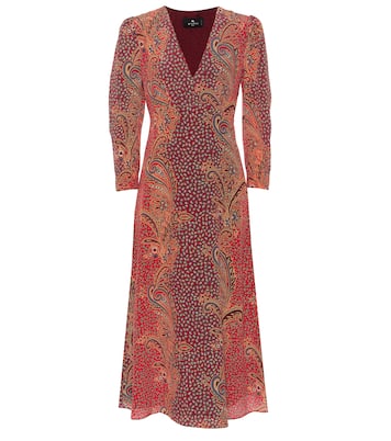 Abito midi a stampa in seta | Etro