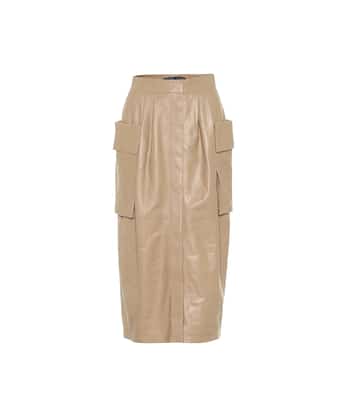 Falda midi cargo de piel | Zeynep Arçay