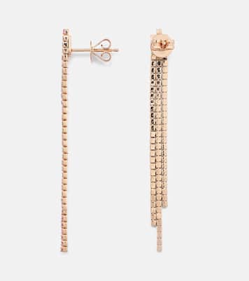 Boucles d’oreilles Triple Thread en or rose 18 ct, rubis, saphirs roses et diamants | Shay Jewelry