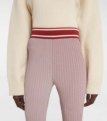 Ribbed-knit high-rise flared pants | Jil Sander