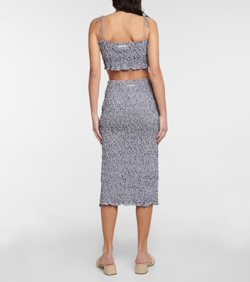 Shirred gingham cotton crop top | Miu Miu