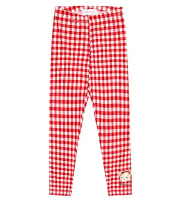 Gingham cotton-blend leggings | Monnalisa