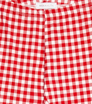 Gingham cotton-blend leggings | Monnalisa