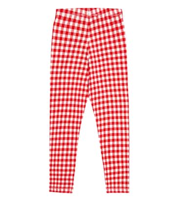 Gingham cotton-blend leggings | Monnalisa