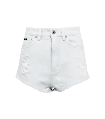 Distressed high-rise denim shorts | Dolce&Gabbana