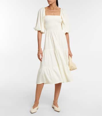 Abito midi in misto cotone con balze | Polo Ralph Lauren